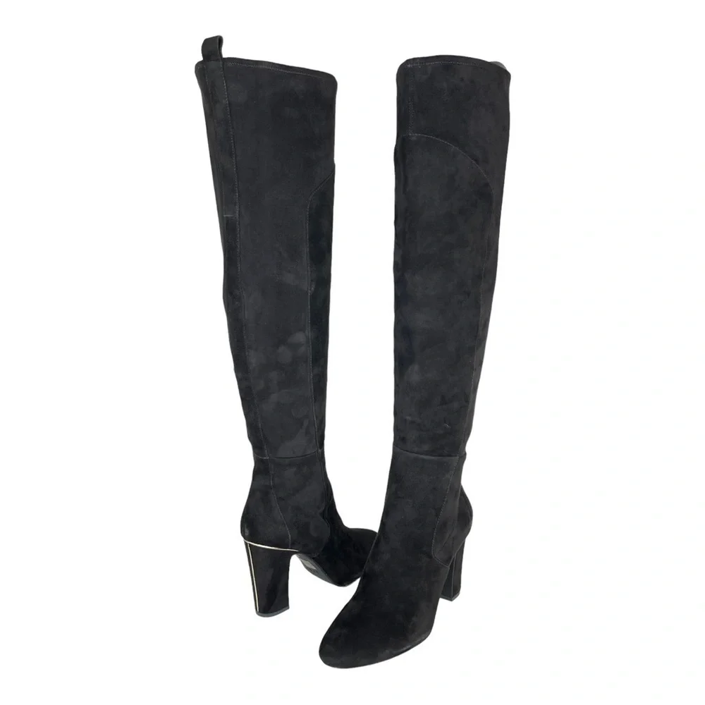 DKNY Sloane Black Suede Leather OTK Womens Boots Size 9.5M